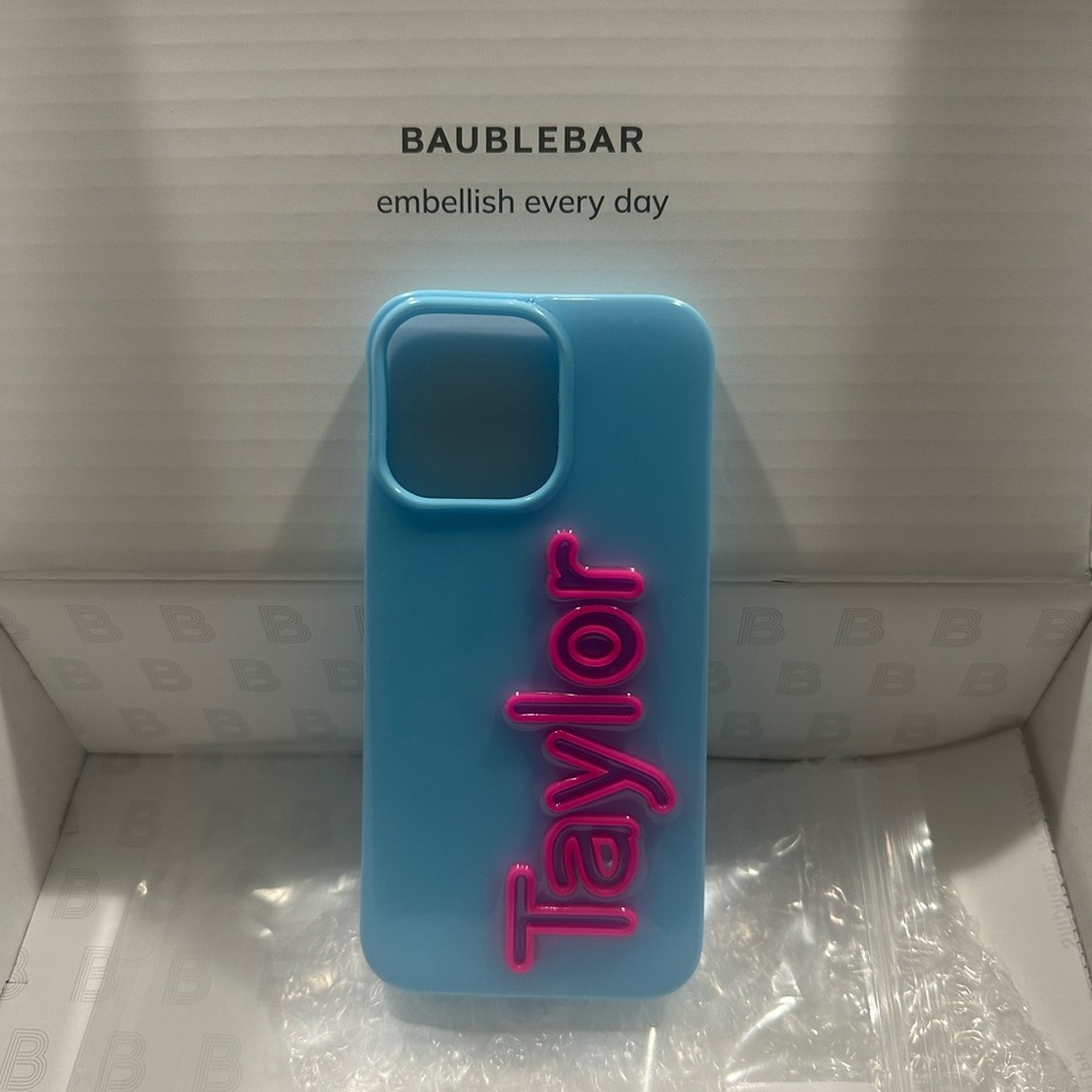 Brand new bauble bar iPhone 13pro cell phone. Customized “Taylor”